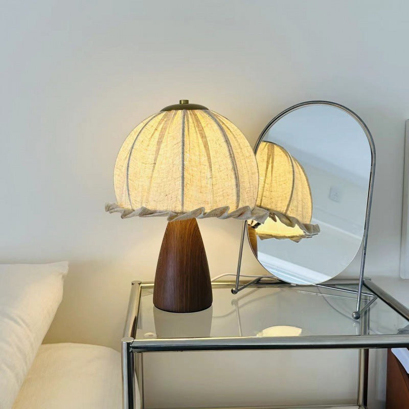 Ceramic Handmade Linen Flower Table Lamp