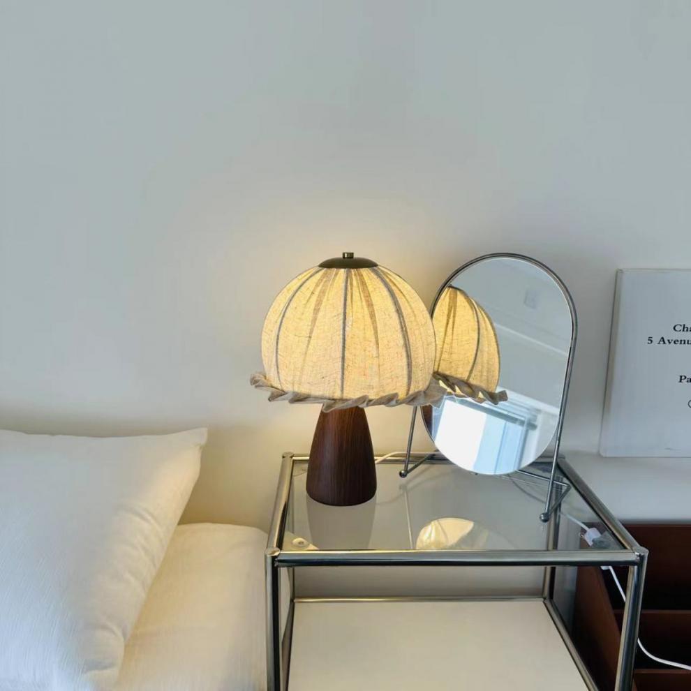 Ceramic Handmade Linen Flower Table Lamp