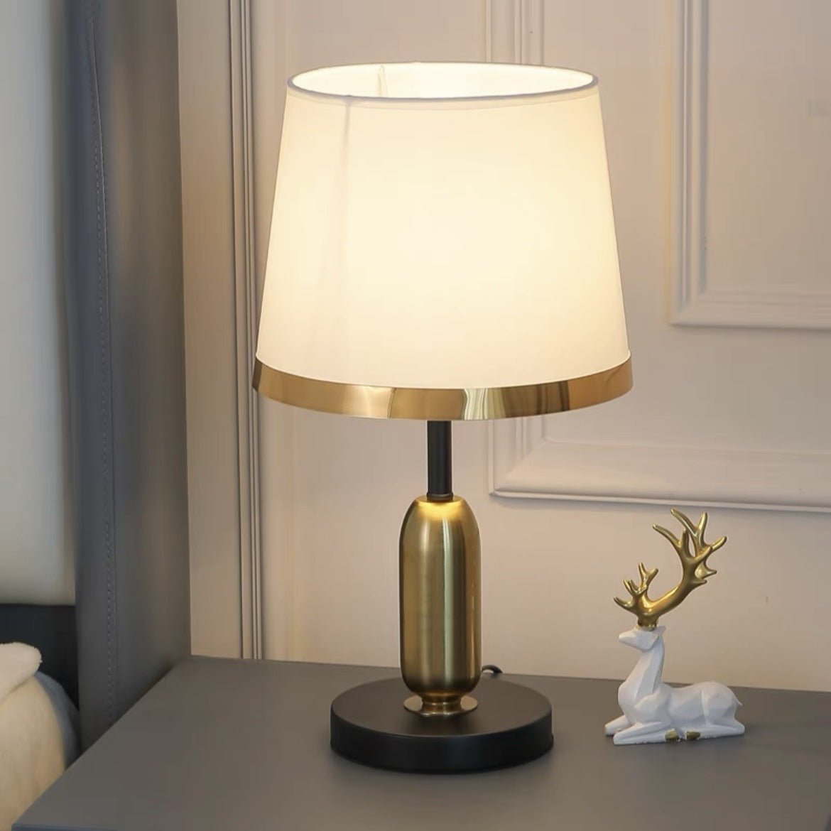Dome Round Iron Fabric Table Lamp