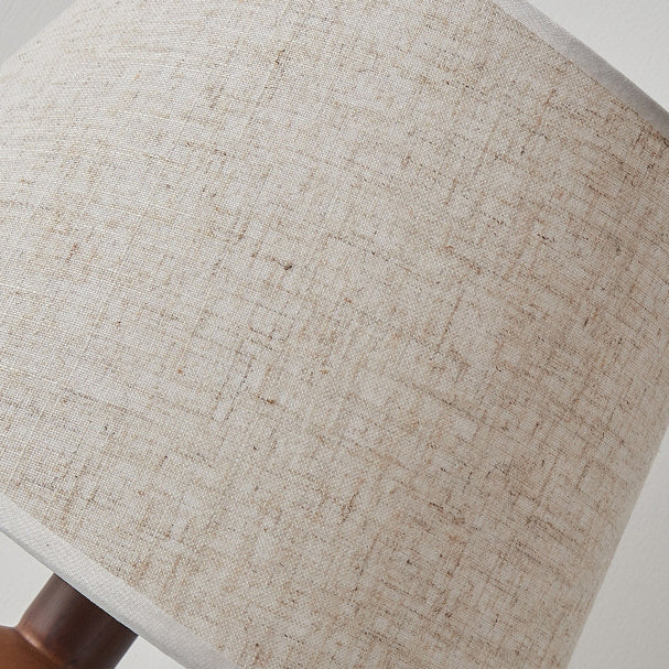 Wood Fabric Conical Shape Table Lamp