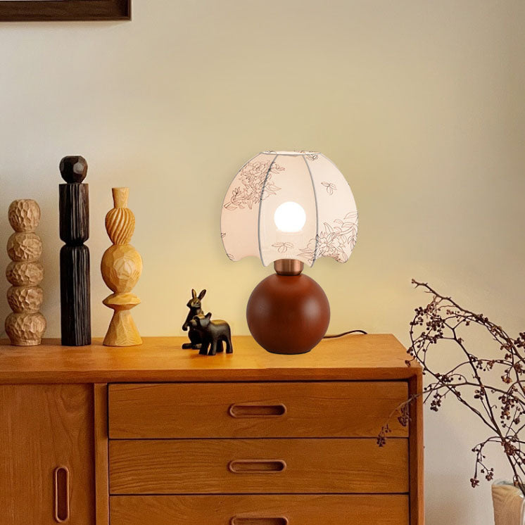 Ball Conical Flower Pattern Table Lamp