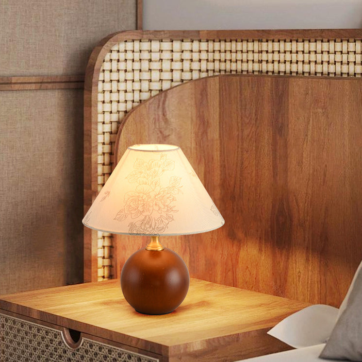 Ball Conical Flower Pattern Table Lamp
