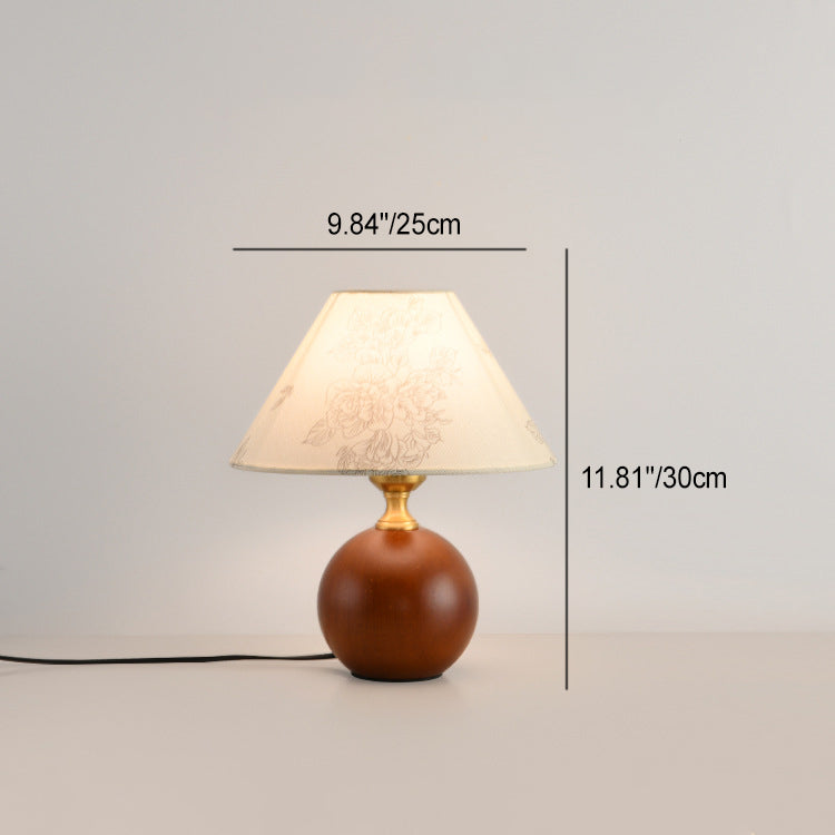 Ball Conical Flower Pattern Table Lamp