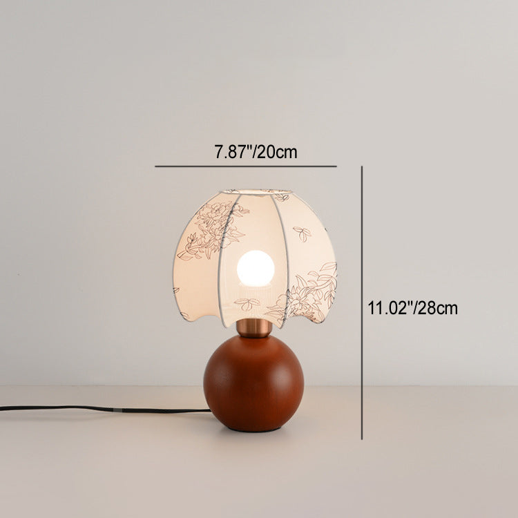 Ball Conical Flower Pattern Table Lamp