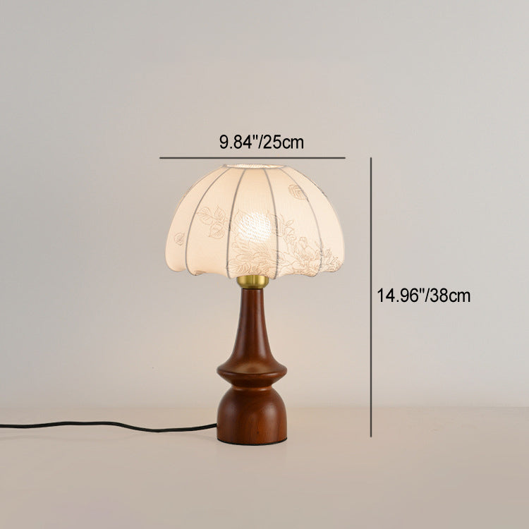 Pleated Conical Flower Pattern Table Lamp