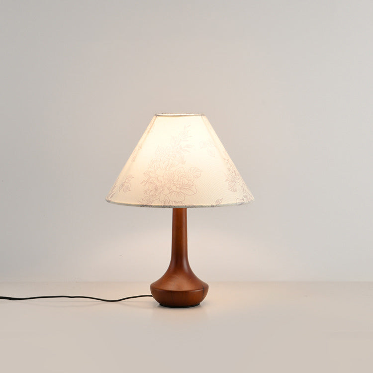 Pleated Conical Flower Pattern Table Lamp
