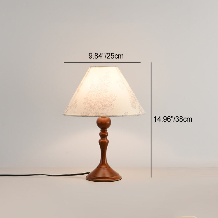 Pleated Conical Flower Pattern Table Lamp
