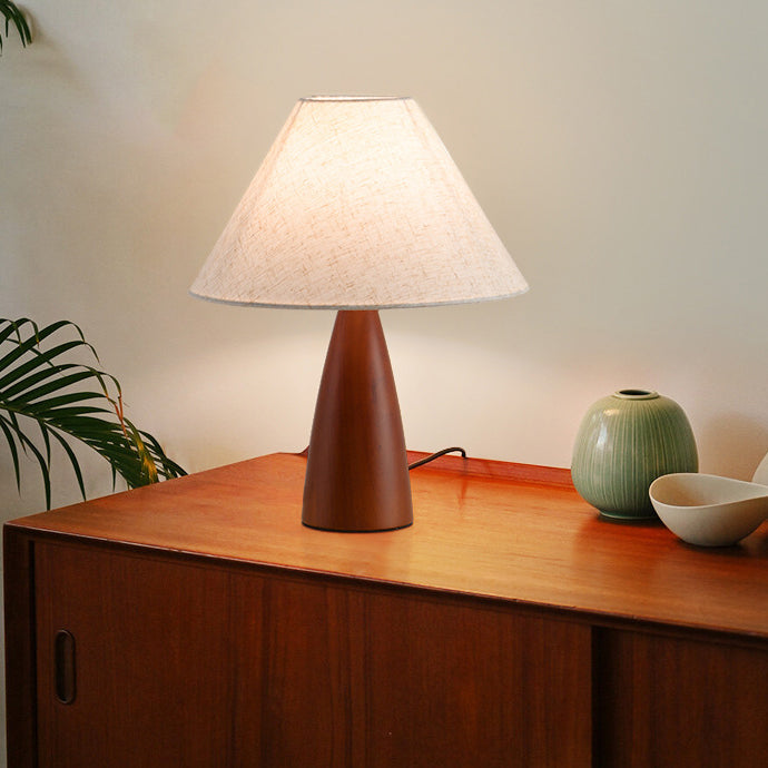 Pleated Conical Flower Pattern Table Lamp