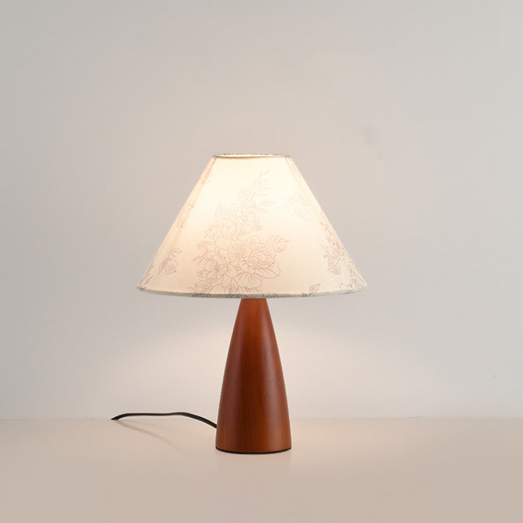 Pleated Conical Flower Pattern Table Lamp