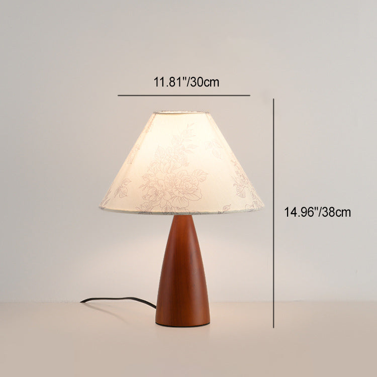 Pleated Conical Flower Pattern Table Lamp