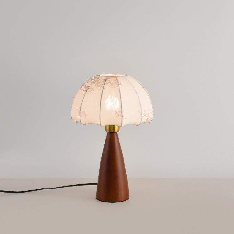Pleated Conical Flower Pattern Table Lamp