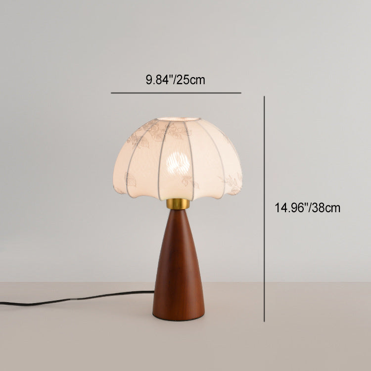 Pleated Conical Flower Pattern Table Lamp