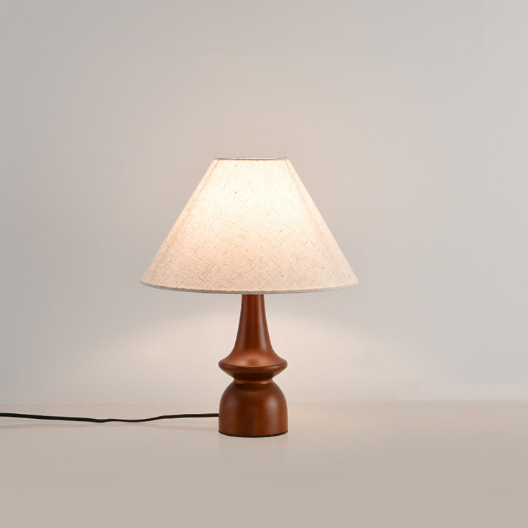 Pleated Conical Flower Pattern Table Lamp