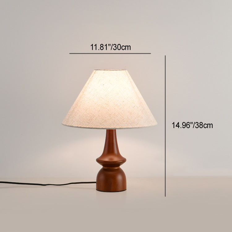 Pleated Conical Flower Pattern Table Lamp
