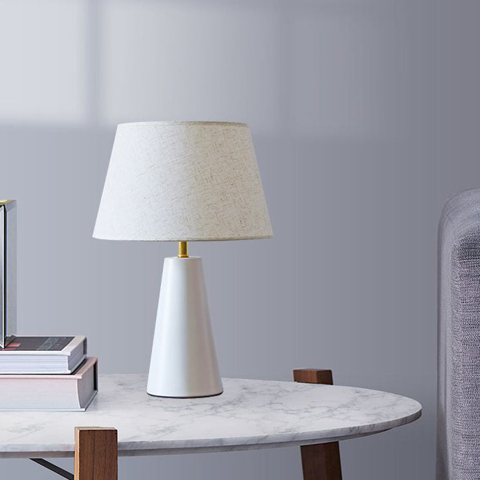 Drum Fabric Iron Bedroom Table Lamp