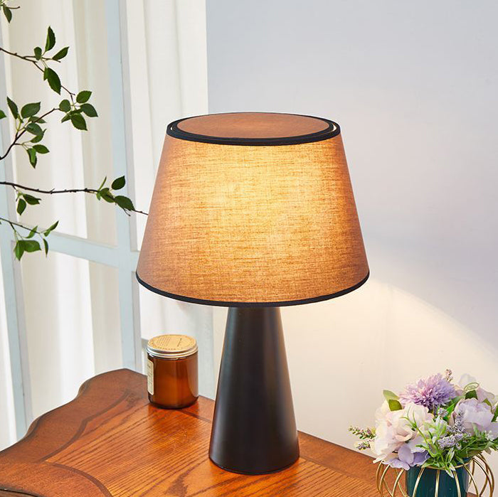 Drum Fabric Iron Bedroom Table Lamp