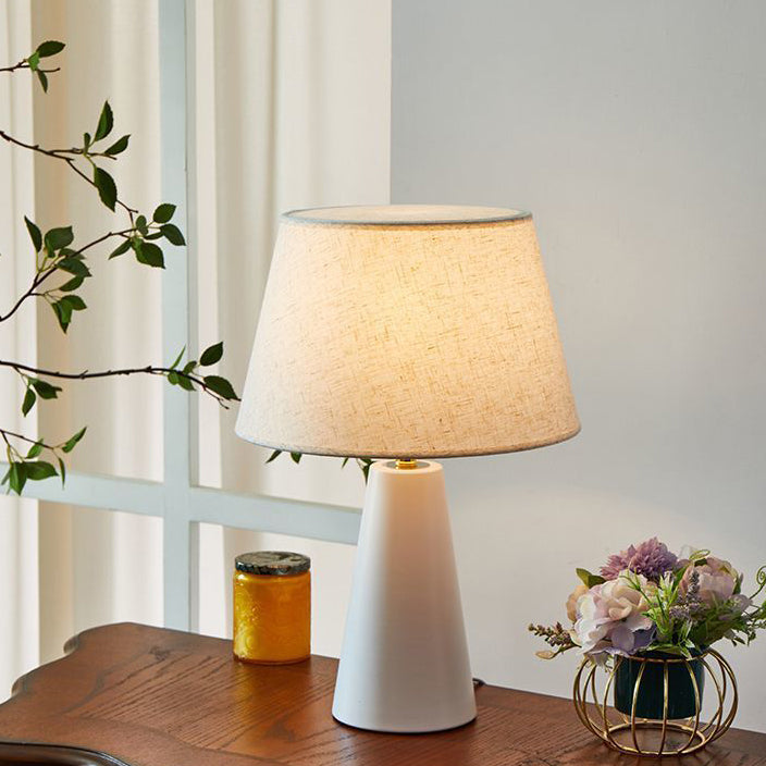 Drum Fabric Iron Bedroom Table Lamp
