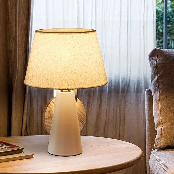 Drum Fabric Iron Bedroom Table Lamp