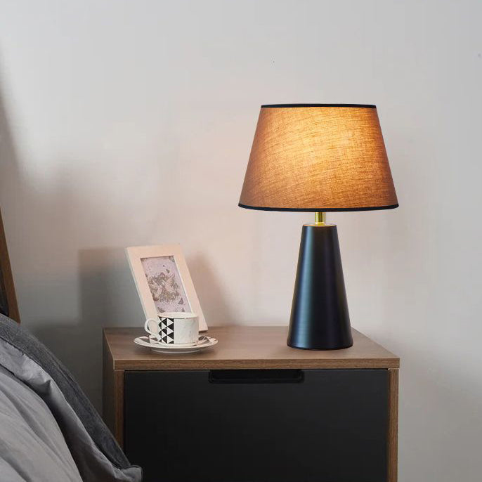 Drum Fabric Iron Bedroom Table Lamp