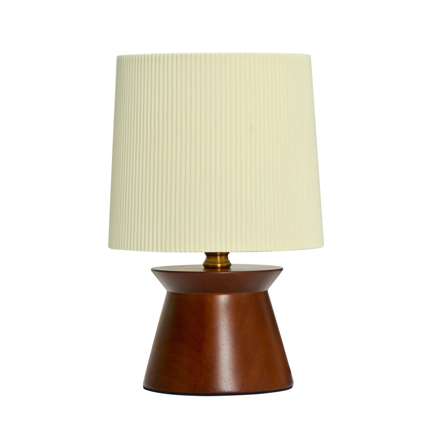 Wood Fabric Stripes Cylinder Table Lamp