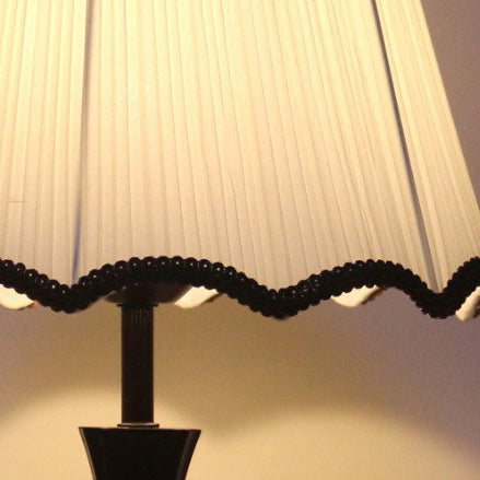 Drum Fabric Wood Living Table Lamp