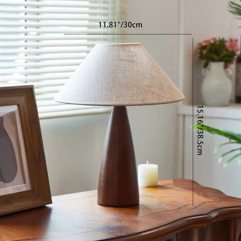 Mushroom Linen Imitation Sheepskin Table Lamp