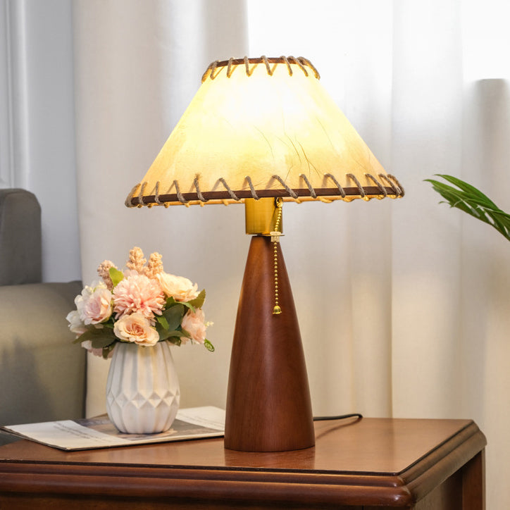 Mushroom Linen Imitation Sheepskin Table Lamp