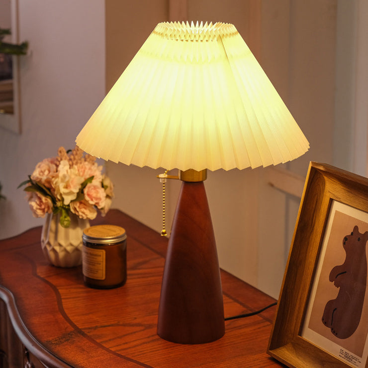 Mushroom Linen Imitation Sheepskin Table Lamp
