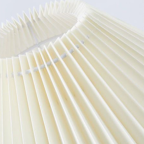 Pull Cord Round Pleated Table Lamp