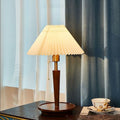 Pull Cord Round Pleated Table Lamp