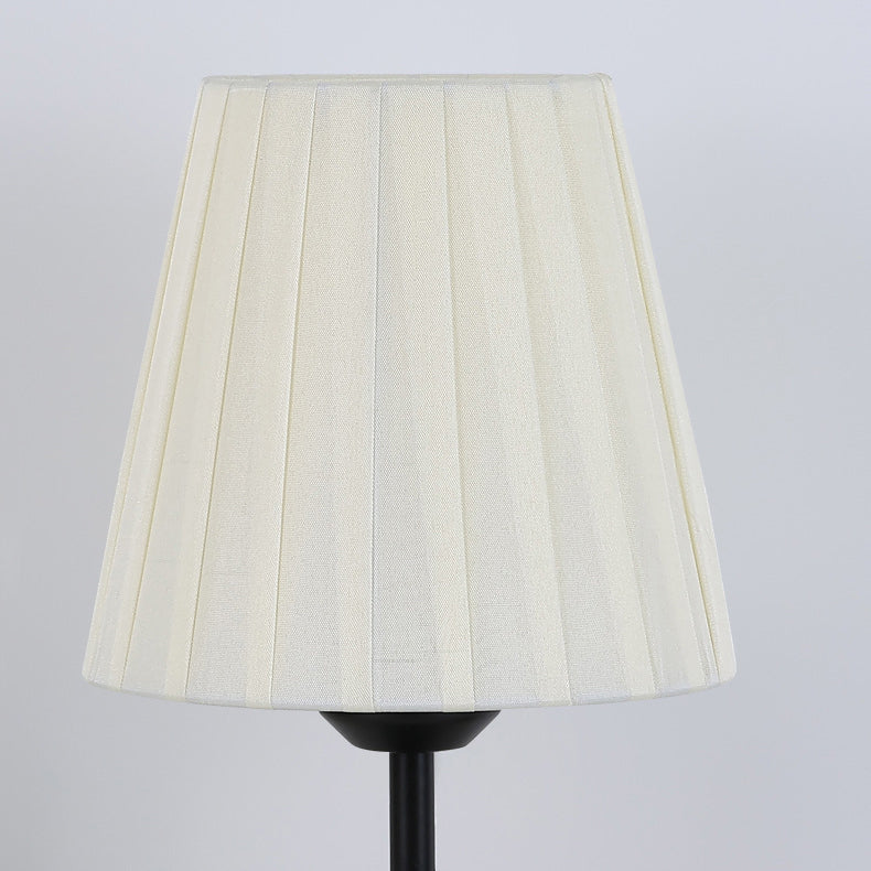 Pleated Drum Fabric Iron Table Lamp