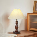 Drum Floral Fabric Wood Table Lamp