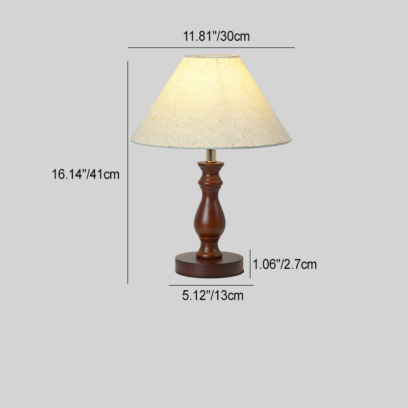 Drum Floral Fabric Wood Table Lamp