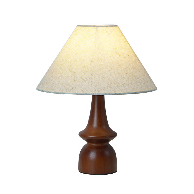 Drum Floral Fabric Wood Table Lamp