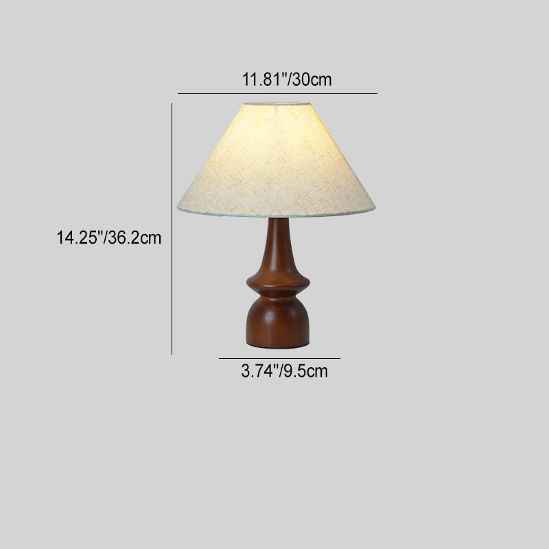 Drum Floral Fabric Wood Table Lamp