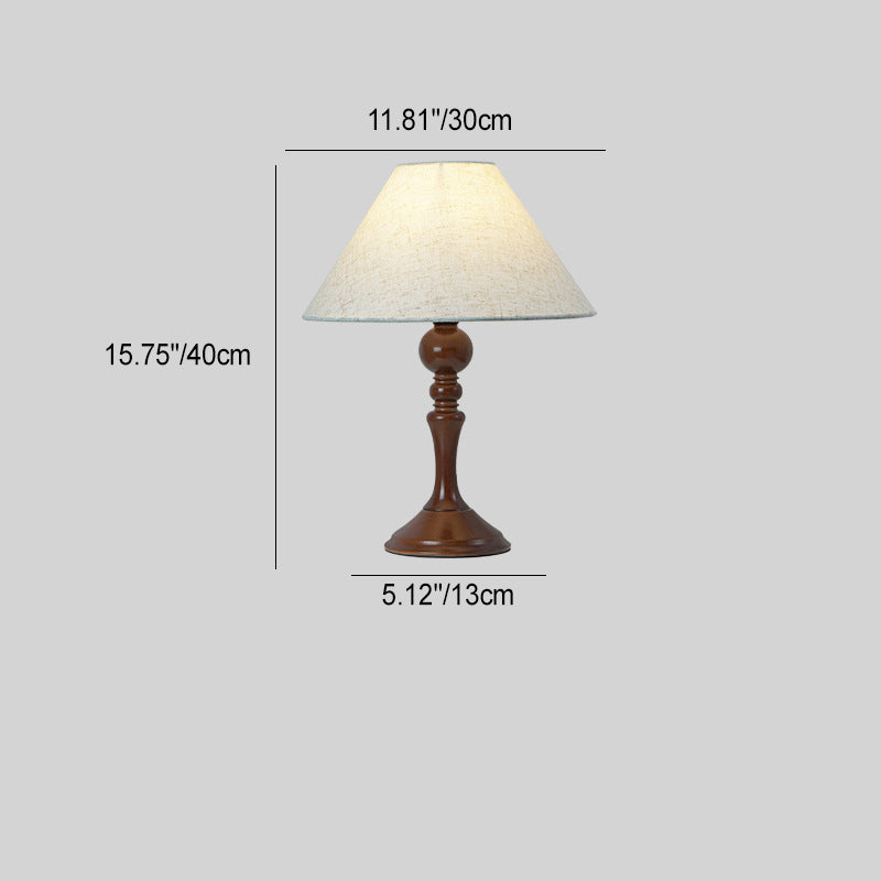 Drum Floral Fabric Wood Table Lamp