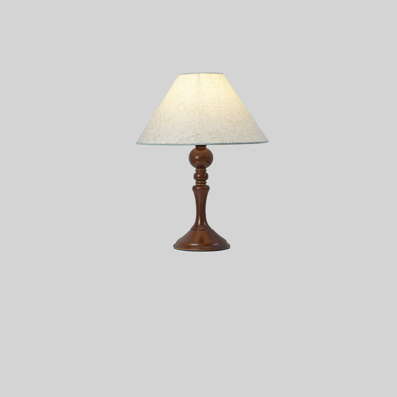 Drum Floral Fabric Wood Table Lamp