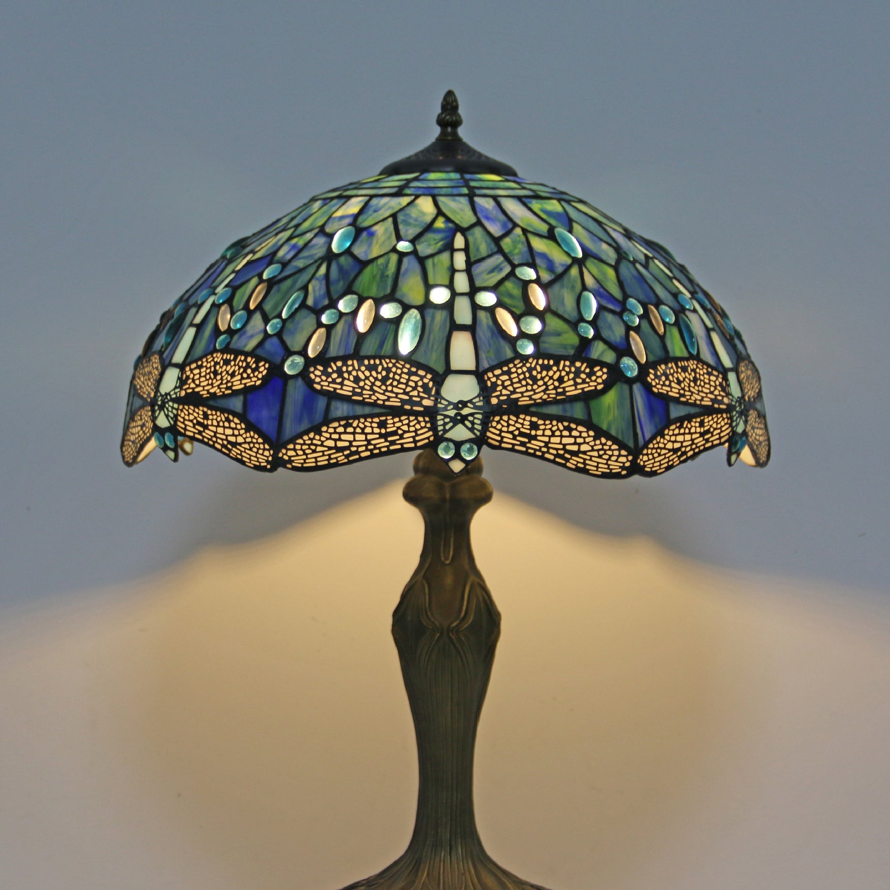 Dome Resin Colorful Glass 2-Light Table Lamp