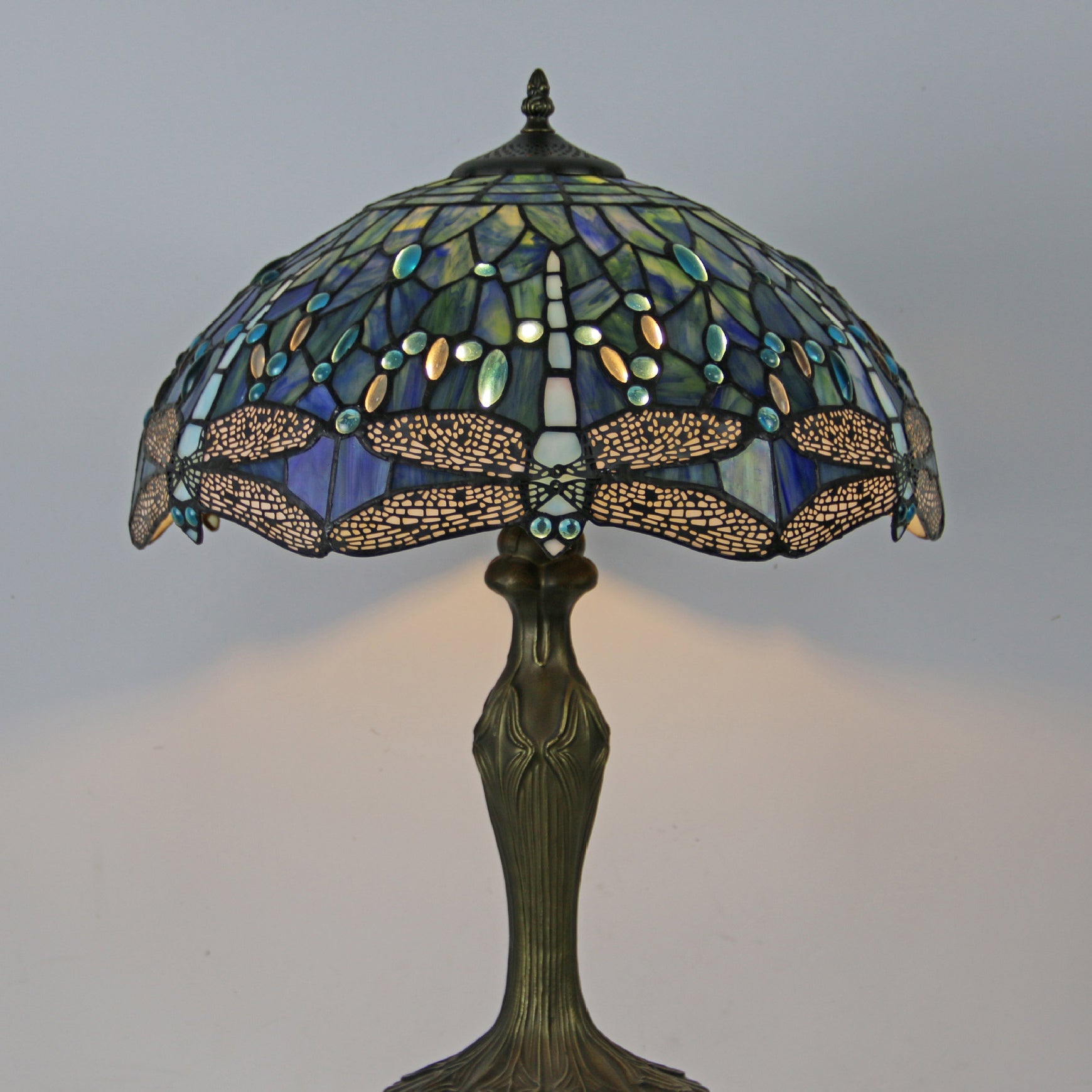 Dome Resin Colorful Glass 2-Light Table Lamp