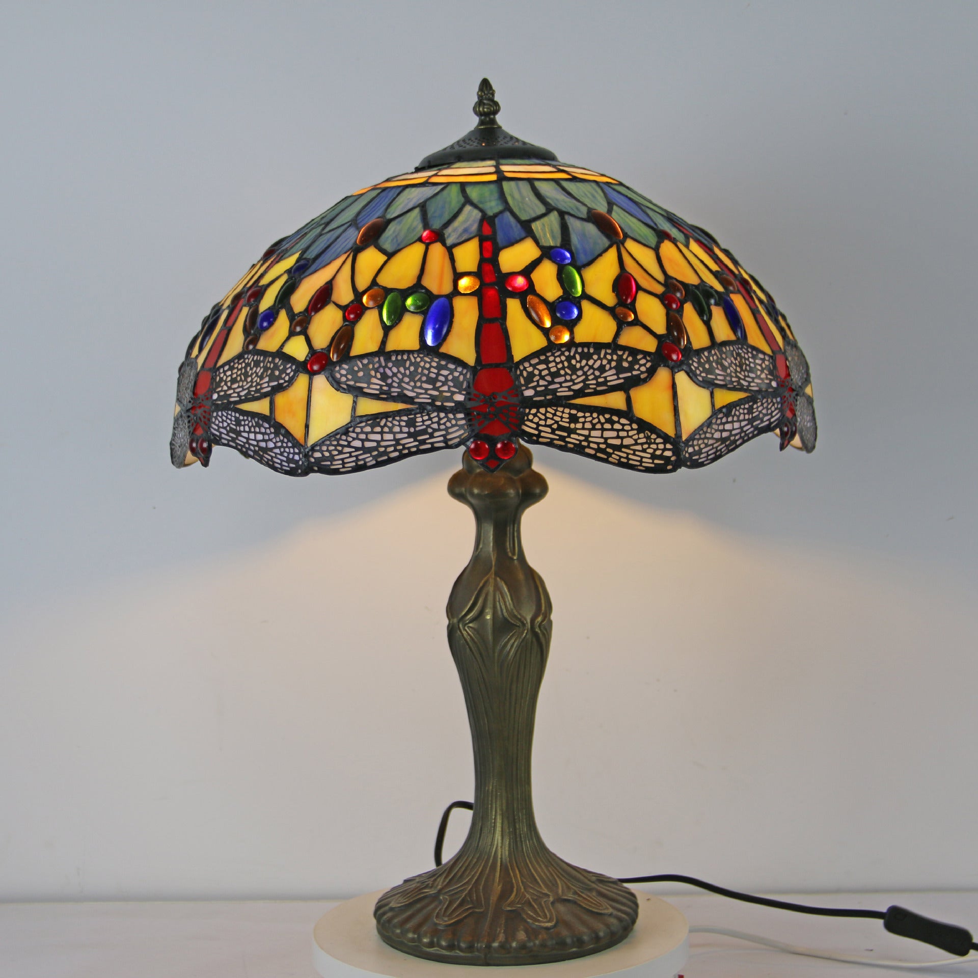Dome Resin Colorful Glass 2-Light Table Lamp