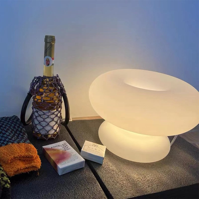 Doughnut Shaped Glass Bedroom Table Lamp