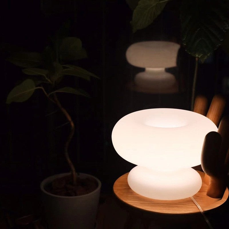 Doughnut Shaped Glass Bedroom Table Lamp