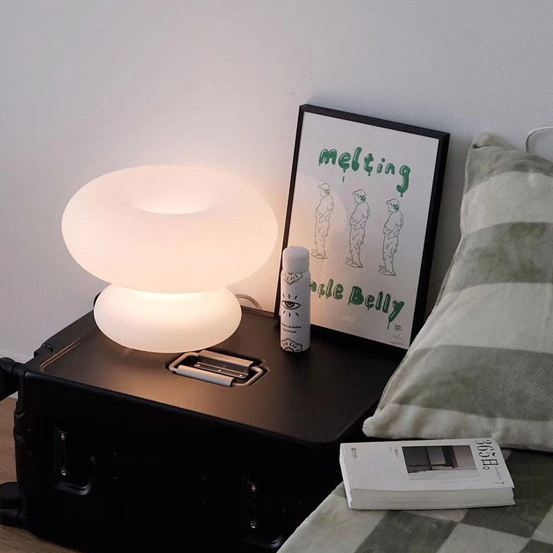 Doughnut Shaped Glass Bedroom Table Lamp