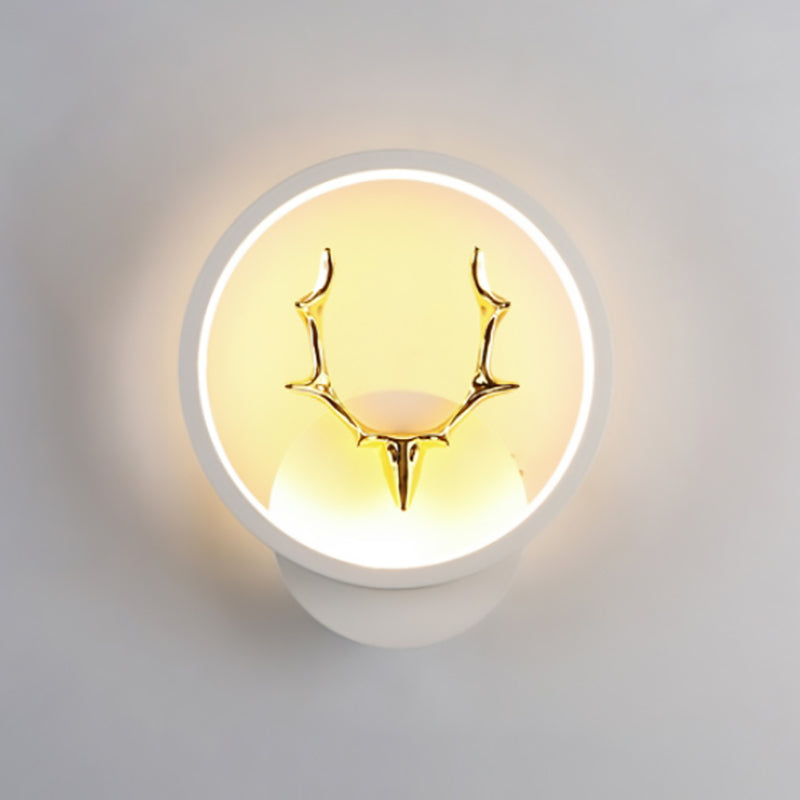 Round Square Antler Iron Wall Lamp