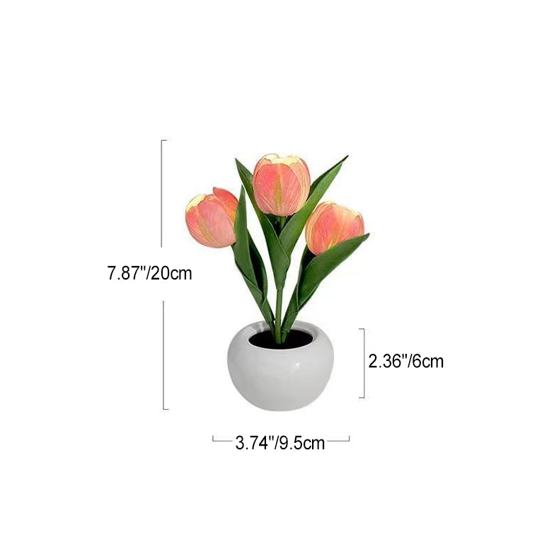 Tulip Flower Ceramic PU Table Lamp
