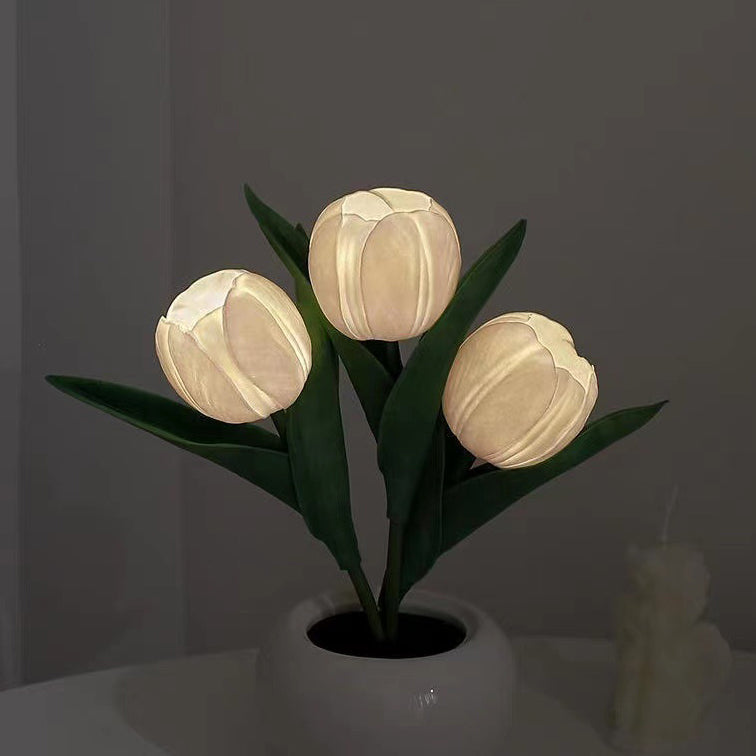 Tulip Flower Ceramic PU Table Lamp