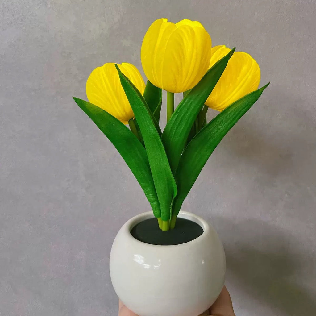 Tulip Flower Ceramic PU Table Lamp
