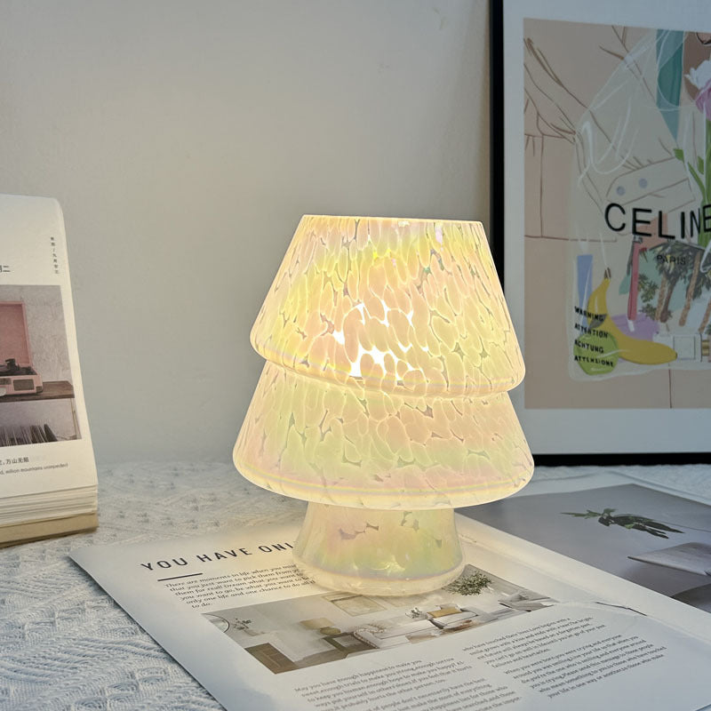 Colorful Christmas Tree Glass Table Lamp