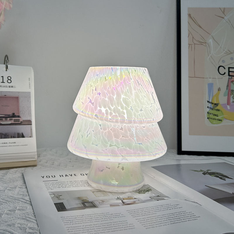 Colorful Christmas Tree Glass Table Lamp