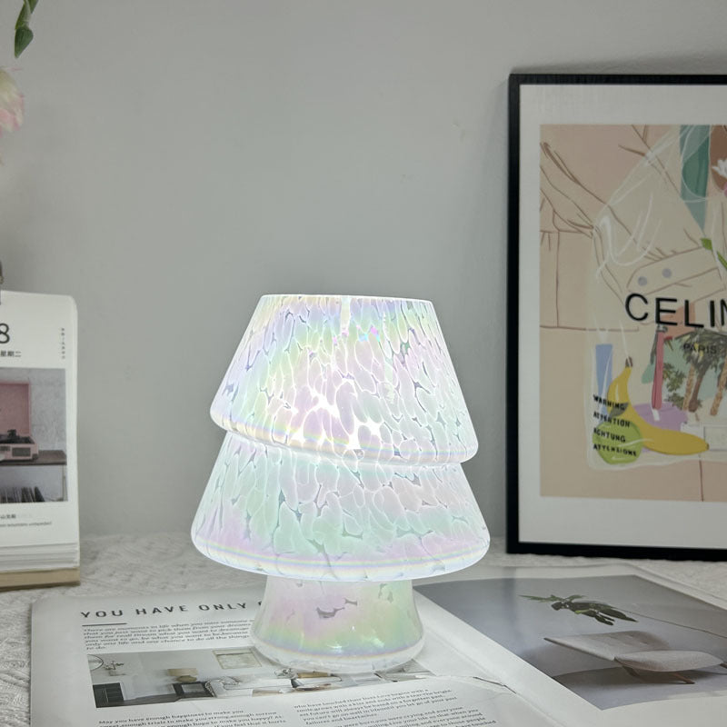 Colorful Christmas Tree Glass Table Lamp